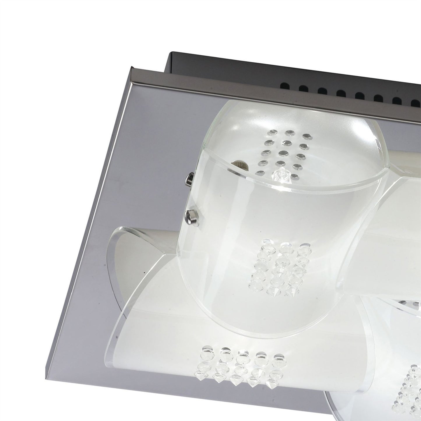 Diyas Starlis Square Flush  4 Light G9 Polished Chrome/Glass/Crystal Ceiling Light Fitting