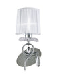 Mantra M5277 Louise Wall Light 1 Light E27 with White Shade Polished Chrome/Clear Crystal