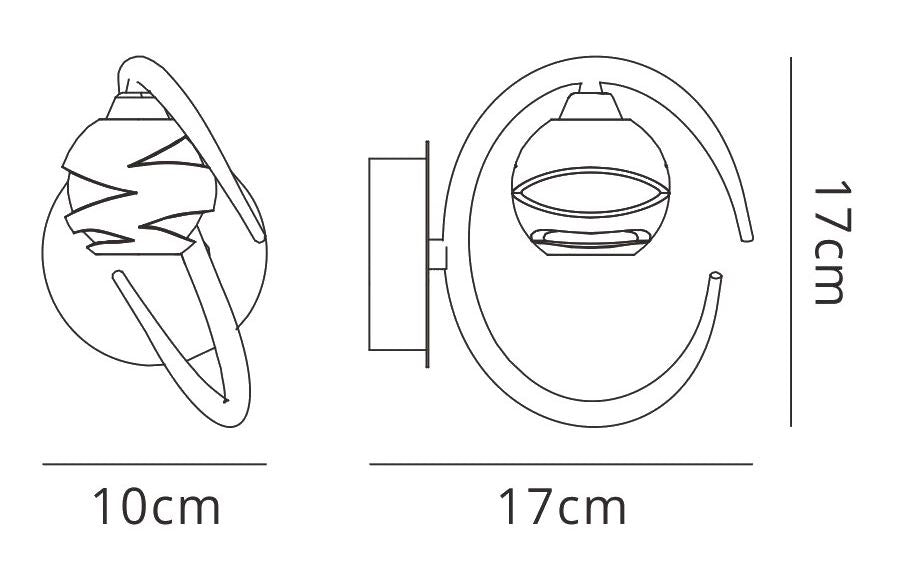 Mantra Loop Wall Light Switched 1 Light G9 ECO, Polished Chrome