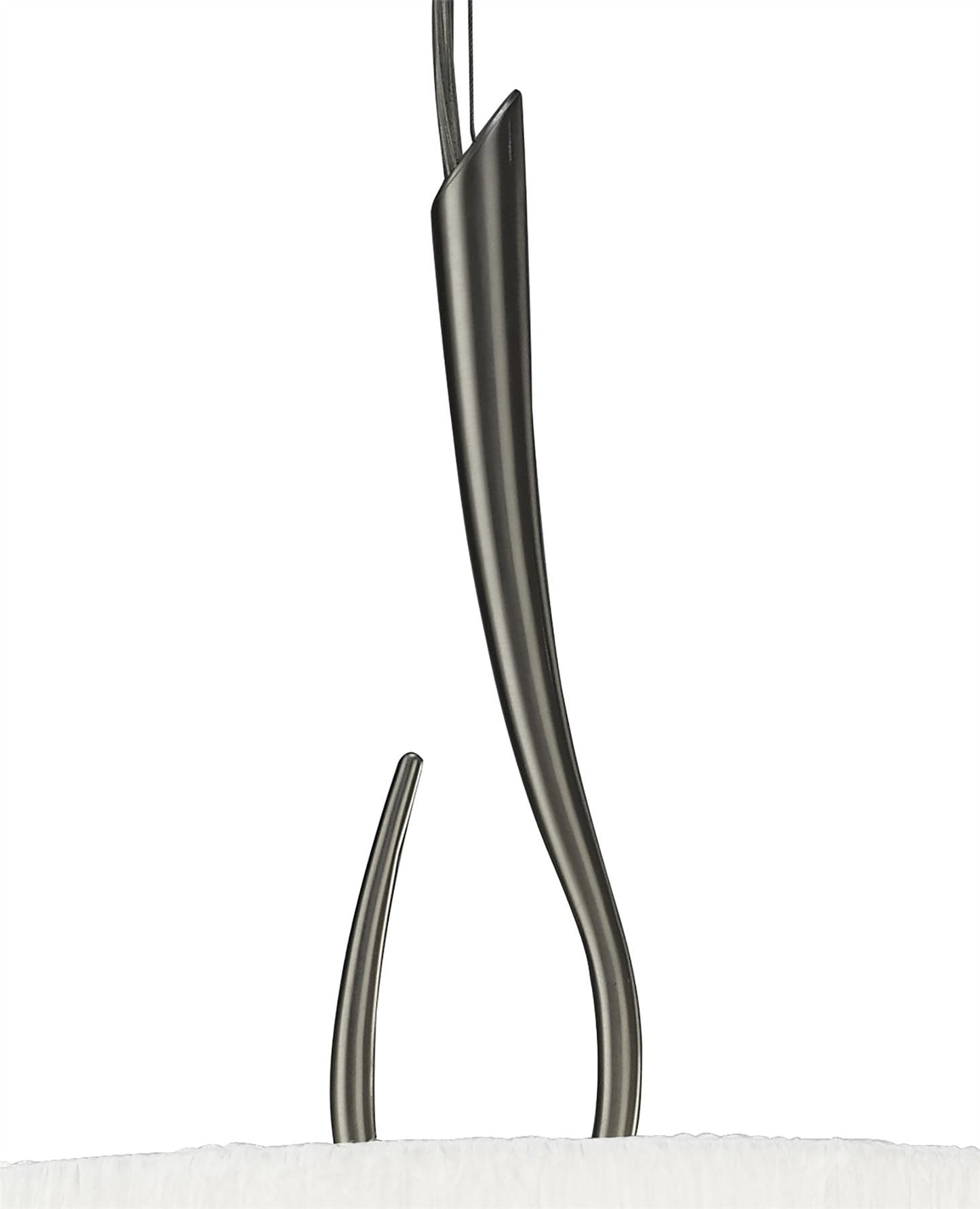 Mantra M3704 Lua Pendant 3 Light E27, Satin Nickel with White Shade