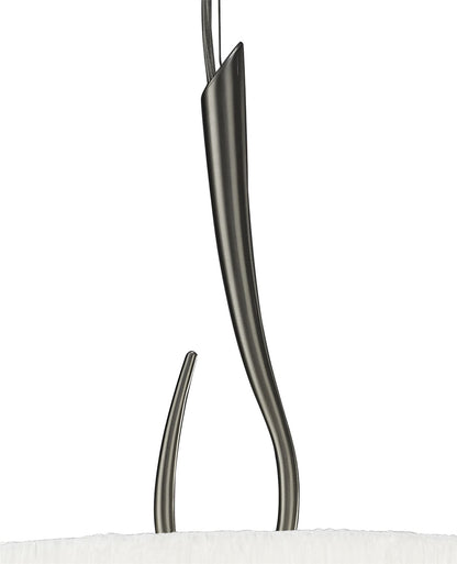 Mantra M3704 Lua Pendant 3 Light E27, Satin Nickel with White Shade