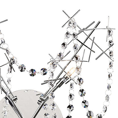 Diyas Lexi Wall Light Switched 2 Light G4 Polished Chrome/Crystal, NOT LED/CFL Compatible