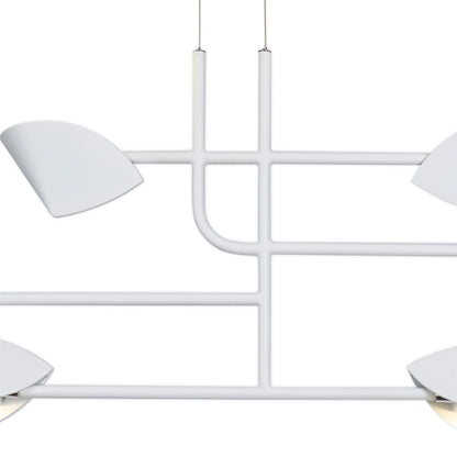 Mantra Capuccina 6 Light Linear Pendant, 45W LED, 3000K, 3100lm, White, 3yrs Warranty
