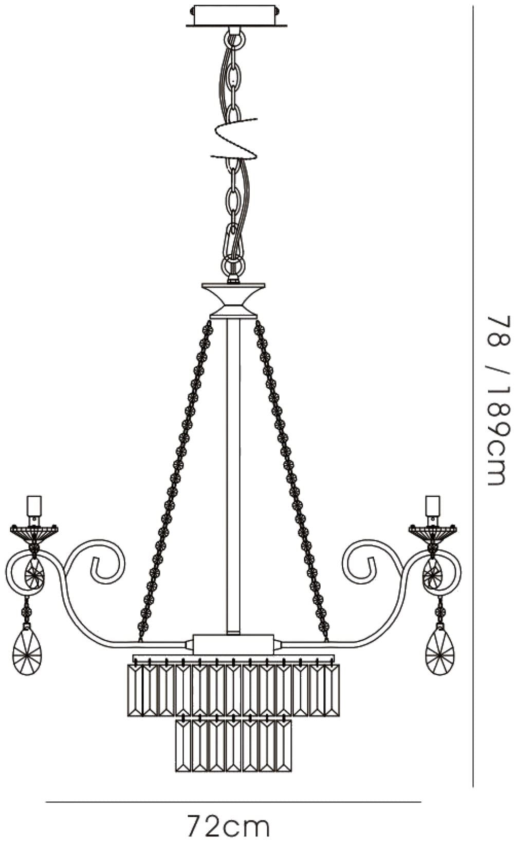 Diyas Eden 72cm  8 Light G9 Polished Chrome/Crystal Ceiling Pendant Light Fitting