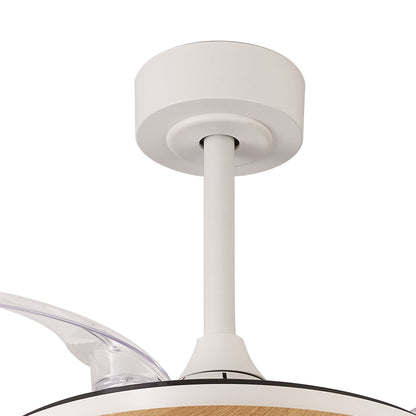 Mistral Mini 45cm 40W LED Dimmable Ceiling Light With Built-In 28W DC Fan, 2700-5000K Remote Control, 2500lm, Wood, 5yrs Warranty