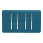 Trendi 4 Gang (2 Way & 2xIntermediate) Glossy 10 Amp Rocker Light Switch Midnight Blue