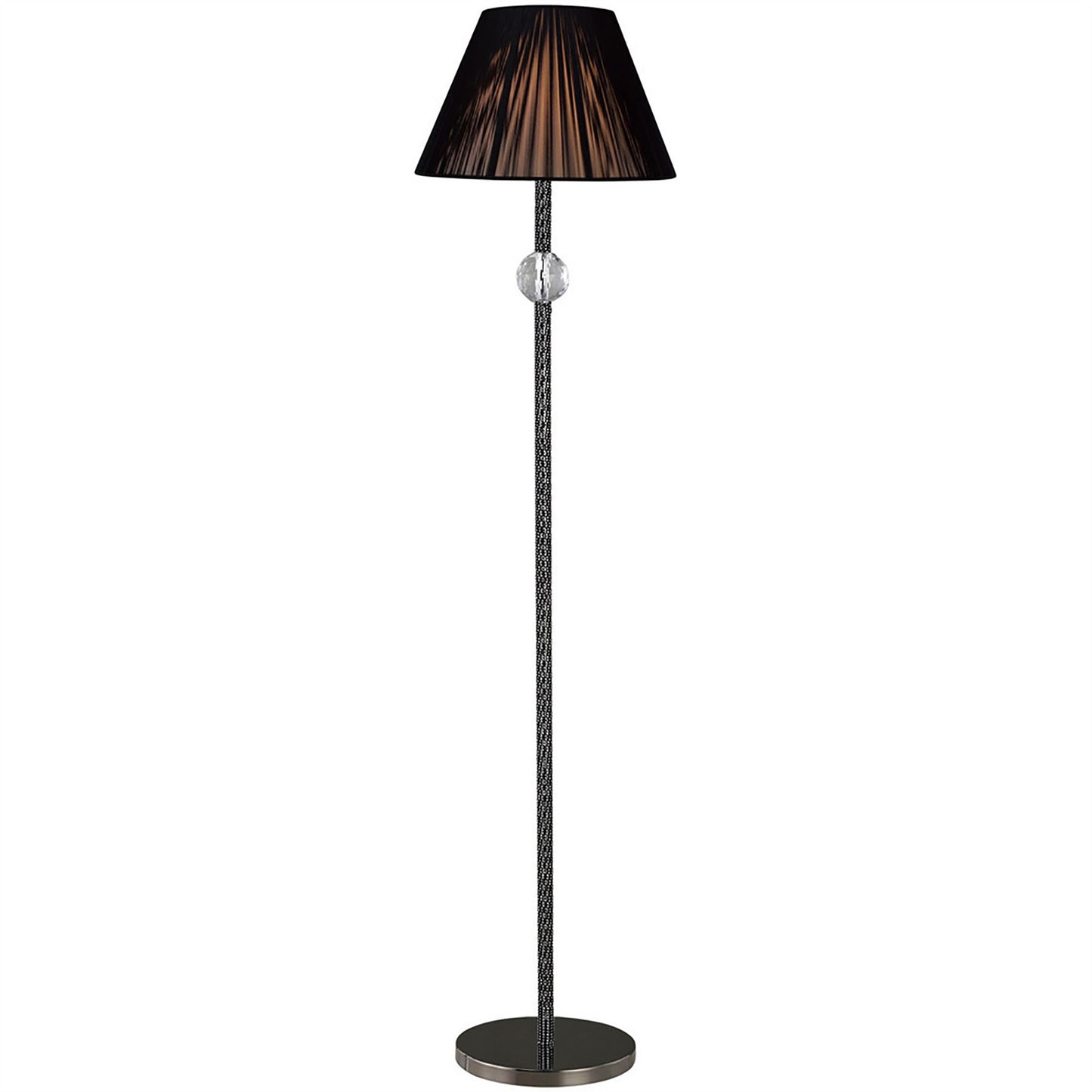 Diyas Elena Floor Lamp without Shade 1 Light E27 Black Chrome/Crystal
