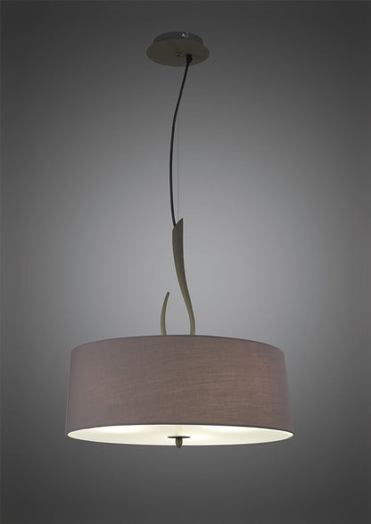 Mantra M3684 Lua Pendant 3 Light E27, Ash Grey with Ash Grey Shade