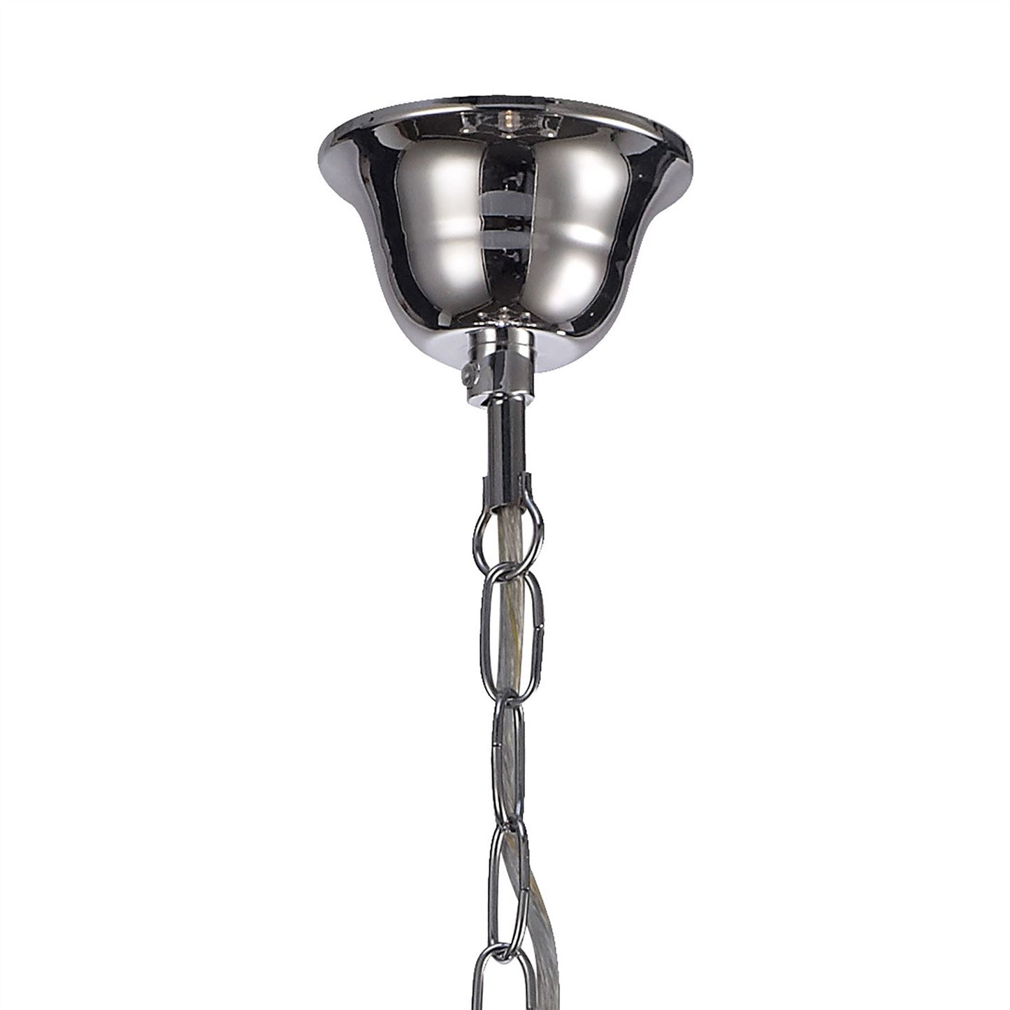 Deco Floria Chandelier with Acrylic Sconce & Acrylic Droplets 6+3 Light E14 Polished Chrome Finish