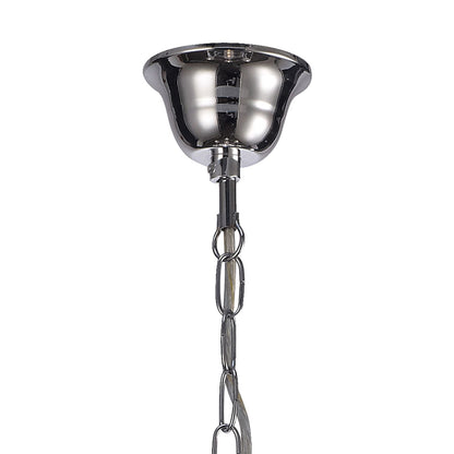 Deco Floria Chandelier with Acrylic Sconce & Acrylic Droplets 6+3 Light E14 Polished Chrome Finish