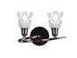 Mantra Amel Wall Light Switched 2 Light L1/SGU10, Black Chrome, CFL Lamps INCLUDED