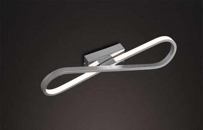 Mantra M5983 Bucle Wall Light 20W LED 3000K, 1750lm, Polished Chrome/White/Frosted Acrylic, 3yrs Warranty