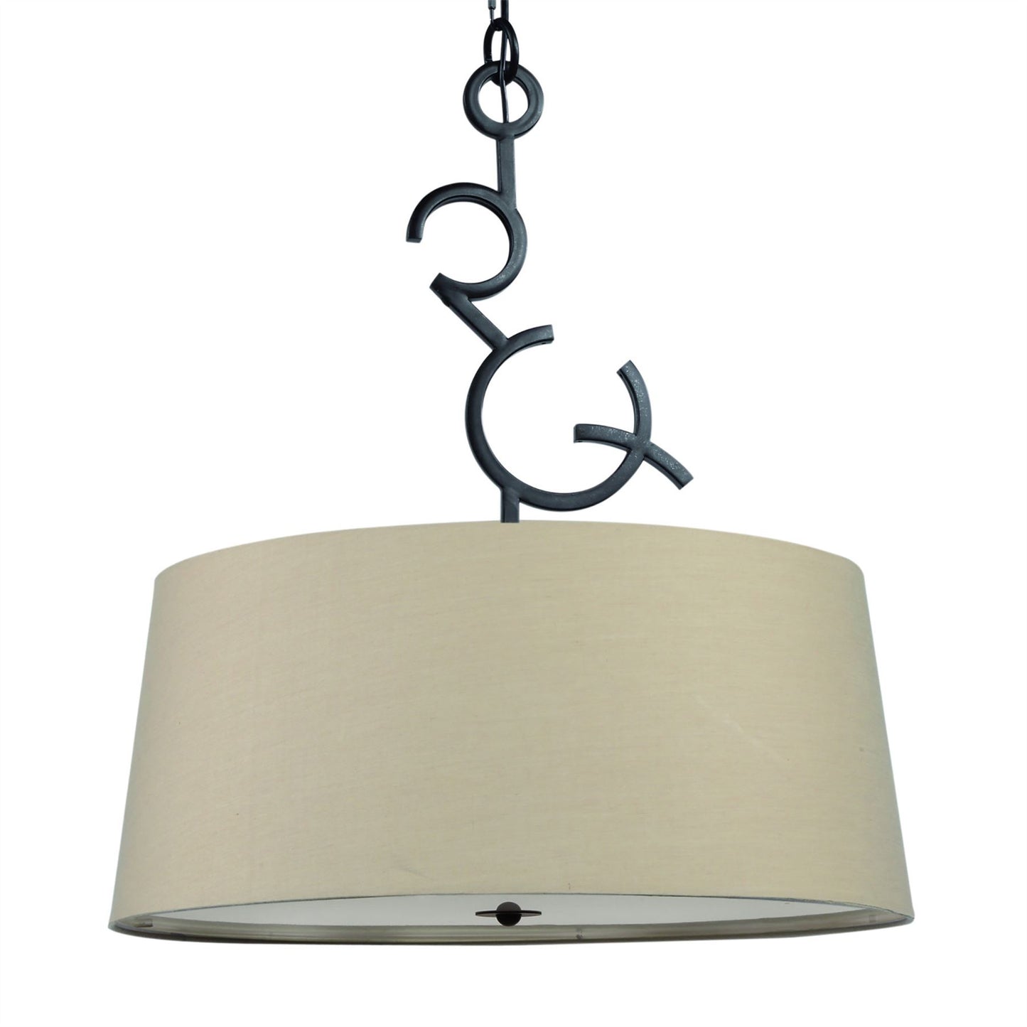 Mantra M5213 Argi Pendant 3 Light E27 Round with Taupe Shades Brown Oxide