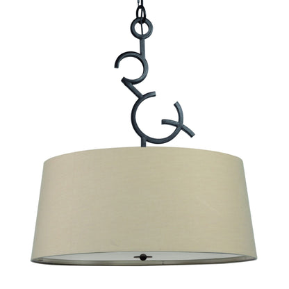 Mantra M5213 Argi Pendant 3 Light E27 Round with Taupe Shades Brown Oxide