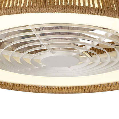 Polinesia Rope 64.5cm 70W LED Dimmable Ceiling Light With Built-In 35W DC Reversible Fan, Beige Oscu, 4200lm, 5yrs Warranty