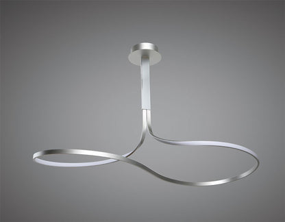 Mantra M5002 Nur XL Rectangular Semi Ceiling 50W LED 3000K, 3900lm, Silver/Frosted Acrylic/Polished Chrome, 3yrs Warranty - M5002 Ceiling