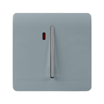 Trendi Artistic Modern Glossy 20 A Tactile Light Switch & Neon Insert Cool Grey