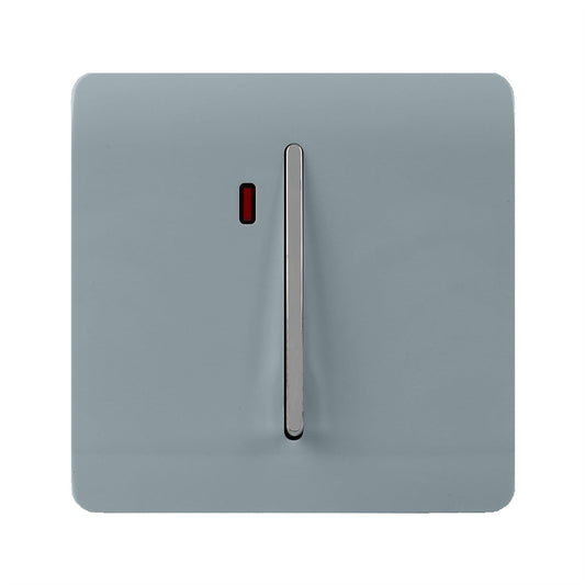 Trendi Artistic Modern Glossy 20 A Tactile Light Switch & Neon Insert Cool Grey