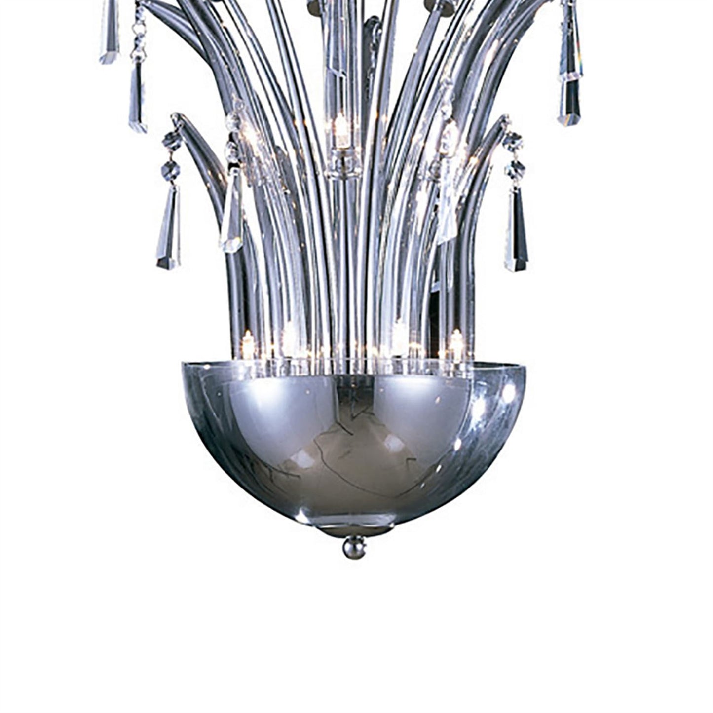 Diyas Jasper 55cm  Round 18 Light G4 Polished Chrome/Crystal, NOT LED/CFL Compatible Ceiling Pendant Light Fitting