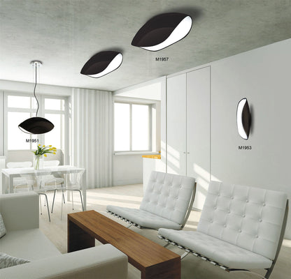 Mantra Pasion Oval Ceiling 4 Light E27, Gloss Black/White Acrylic/Polished Chrome, CFL Lamps INCLUDED