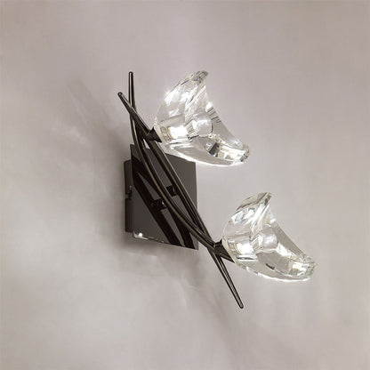 Mantra Eclipse Wall Light Switched 2 Light G9, Black Chrome