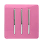 Trendi 3 Gang 2 Way Artistic Modern Glossy 10 Amp Rocker Tactile Light Switch Pink