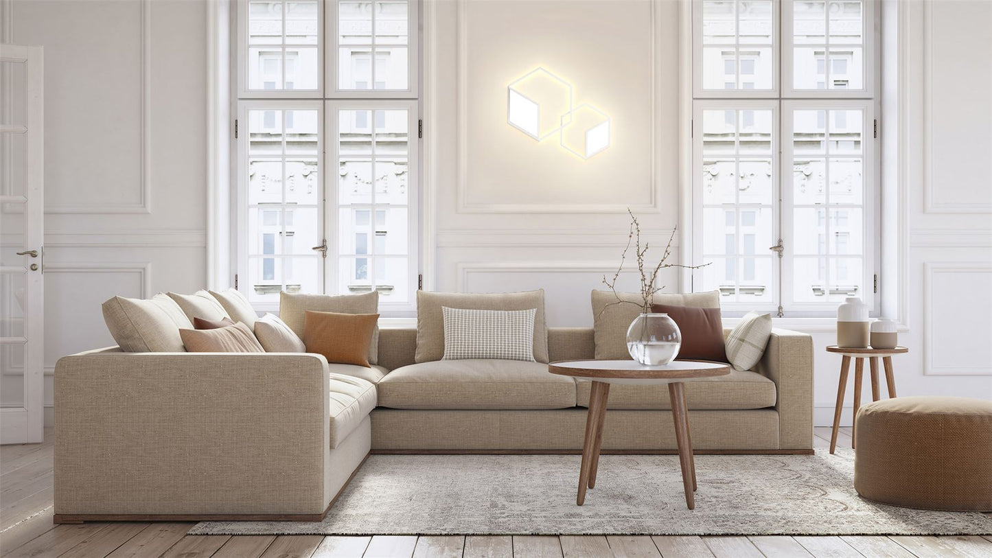 Mantra Fusion Kubick Ceiling/Wall Light Dimmable, 32W LED, 3000K, 1870lm, White, 3yrs Warranty