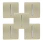 Trendi 1 Gang 2 Way 240V Screwless Artistic Modern Glossy 10 Amp Chrome Rocker Electrical Wall Light Switch in Champagne Gold (5 pack)