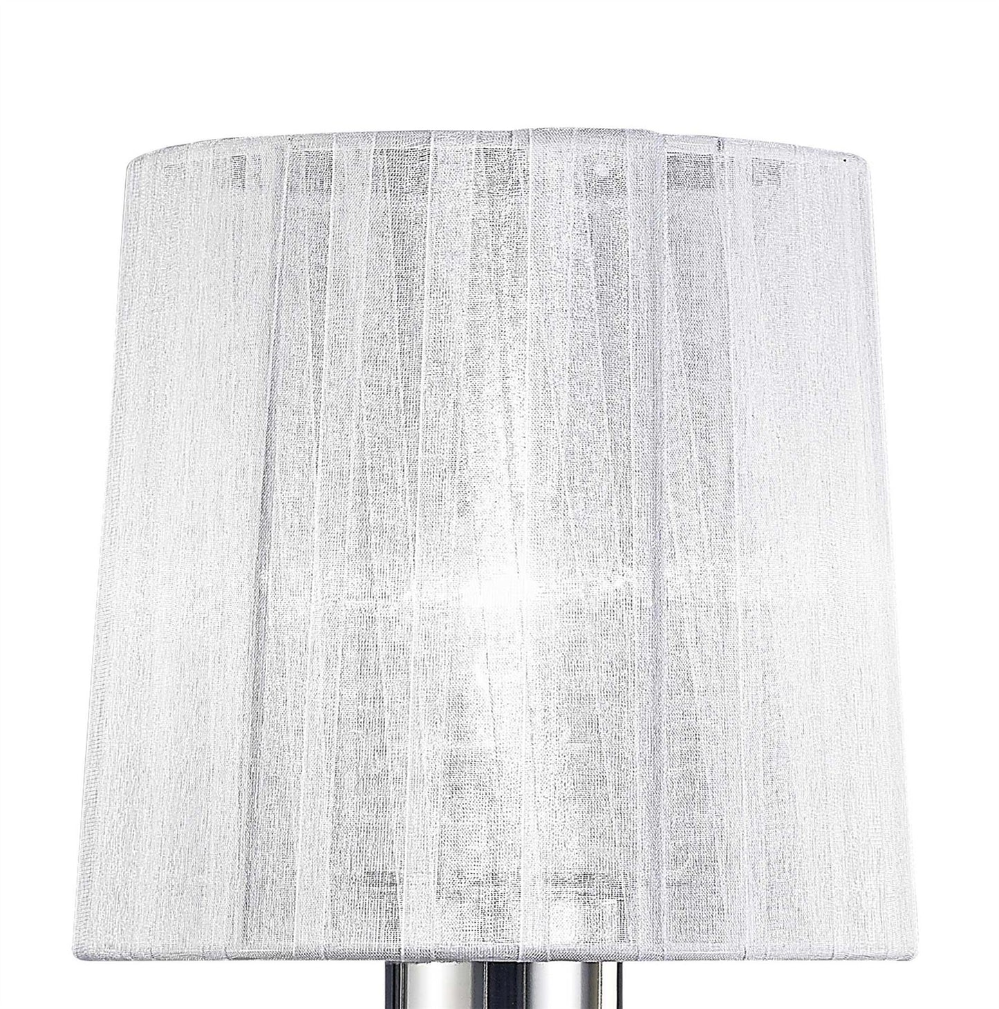 Mantra M5279 Louise Table Lamp 1 Light E27 with White Shade Polished Chrome/Clear Crystal