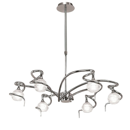 Mantra M0079 Dali Telescopic Pendant Semi Flush Convertible 6 Light G9, Polished Chrome