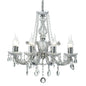 Deco Gabrielle Chandelier with Acrylic Sconce & Glass Crystal Droplets 8 Light E14 Polished Chrome Finish