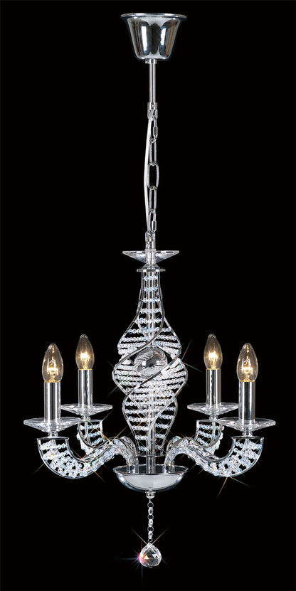 Diyas Santo 52cm  4 Light E14 Polished Chrome/Crystal Ceiling Pendant Light Fitting