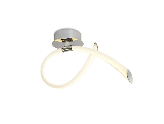 Mantra Armonia Semi Flush Small Loop, 18W LED, 3000K, 1350lm, Polished Chrome/Frosted Acrylic, 3yrs Warranty Ceiling