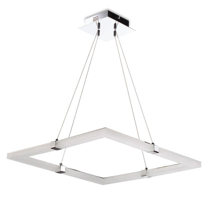 Mantra Fusion Taccia Taccía Pendant 28W LED Square 3000K, 2500lm, Polished Chrome/Frosted Acrylic, 3yrs Warranty