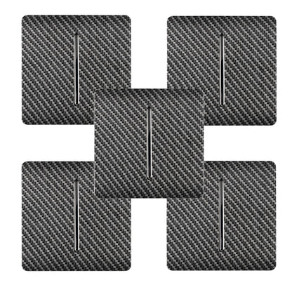 Trendi 1 Gang 2 Way 240V Screwless Artistic Modern Glossy 10 Amp Chrome Rocker Electrical Wall Light Switch in Carbon Fibre (5 pack)