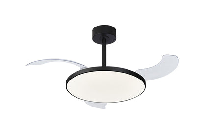 Slim Fan 50cm 50W LED Dimmable Ceiling Light With Built-In 30W DC Fan, 2700-5000K Remote Control, 5500lm, Black, 5yrs Warranty