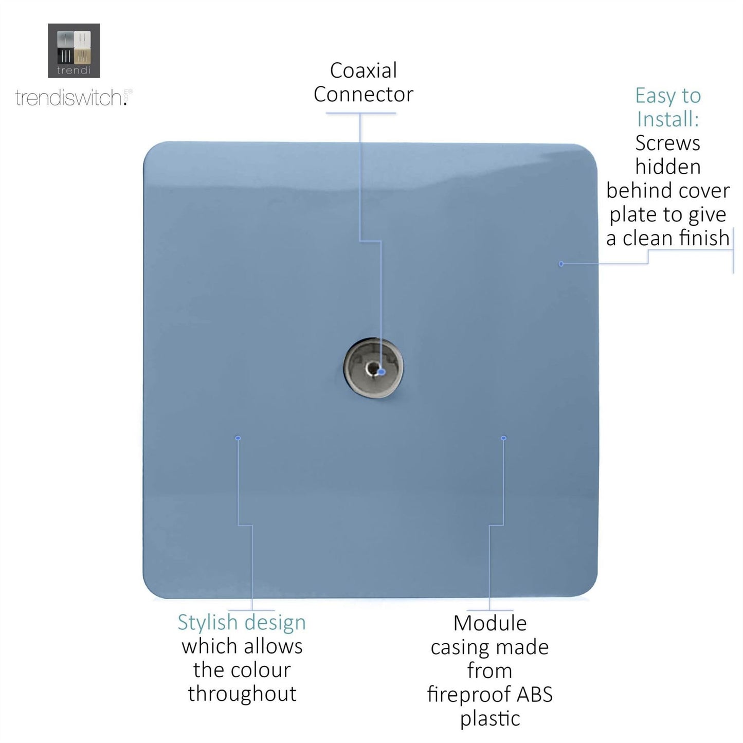 Trendi Artistic Modern Glossy Tactile TV Socket Sky