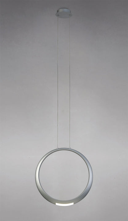 Mantra M6172 Ring Pendant 50cm Round, 23W LED, 3000K, 1600lm, Silver, 5yrs Warranty