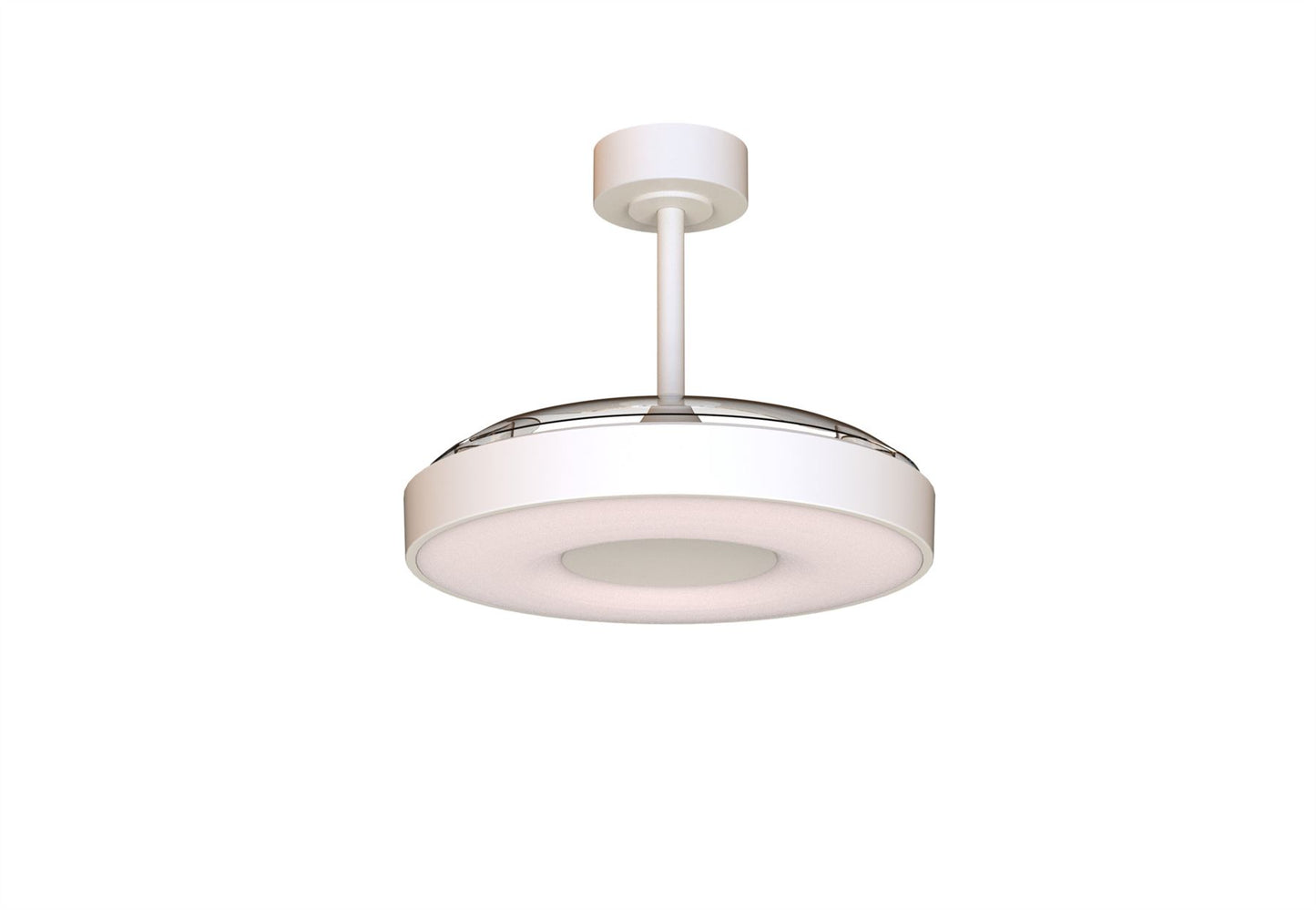 Coin Fan M 49cm 40W LED Dimmable Ceiling With Built-In 30W DC Fan, 3000-5000K Remote, APP, Alexa & Google Voice Control, 6400lm, White