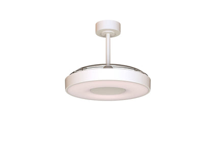 Coin Fan M 49cm 40W LED Dimmable Ceiling With Built-In 30W DC Fan, 3000-5000K Remote, APP, Alexa & Google Voice Control, 6400lm, White