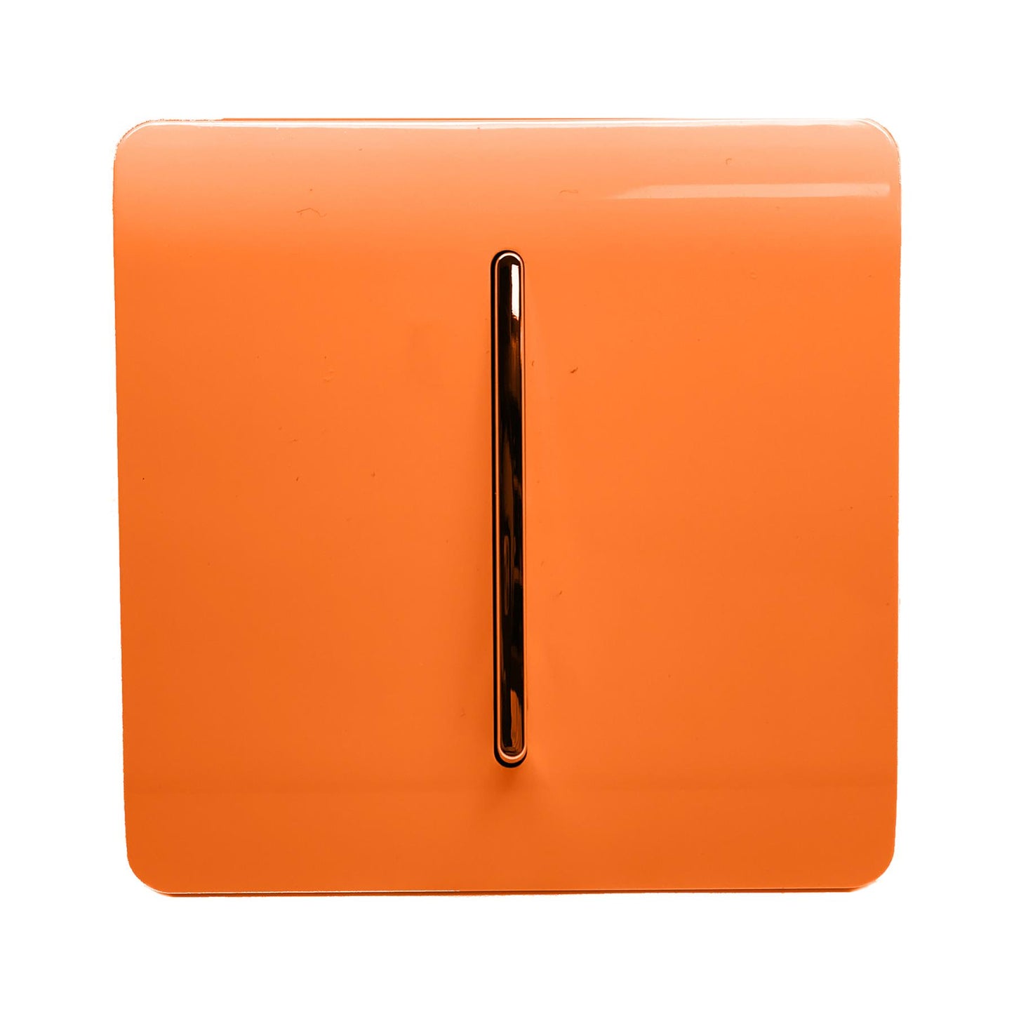 Trendi 1 Gang 2 Way 240V Screwless Artistic Modern Glossy 10 Amp Chrome Rocker Electrical Wall Light Switch in Sunset Orange (5 pack)