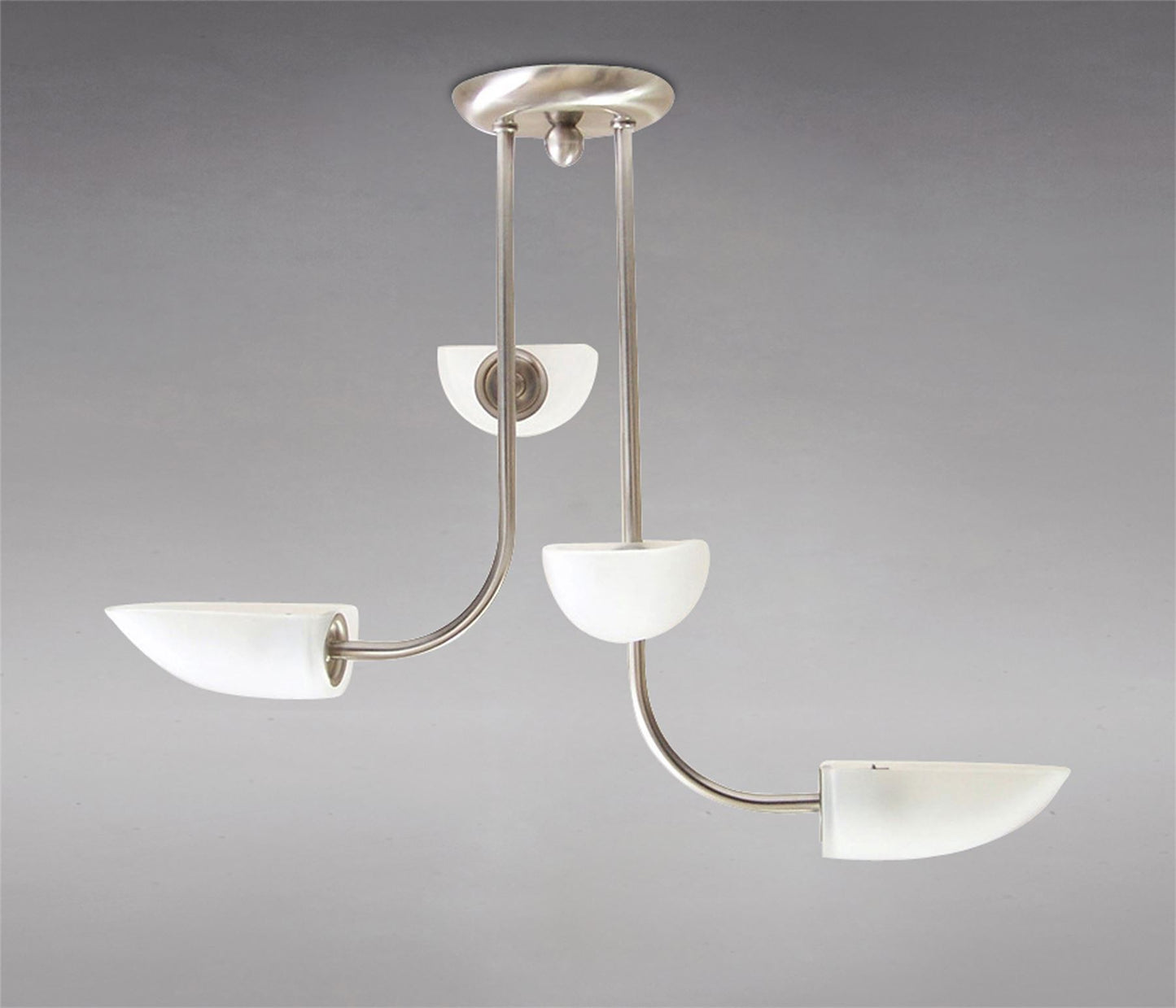 Diyas Udine 48cm Semi Flush 4 Light G9 Satin Chrome/Frosted Glass