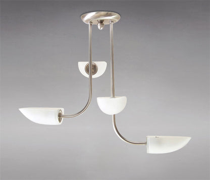 Diyas Udine 48cm Semi Flush 4 Light G9 Satin Chrome/Frosted Glass