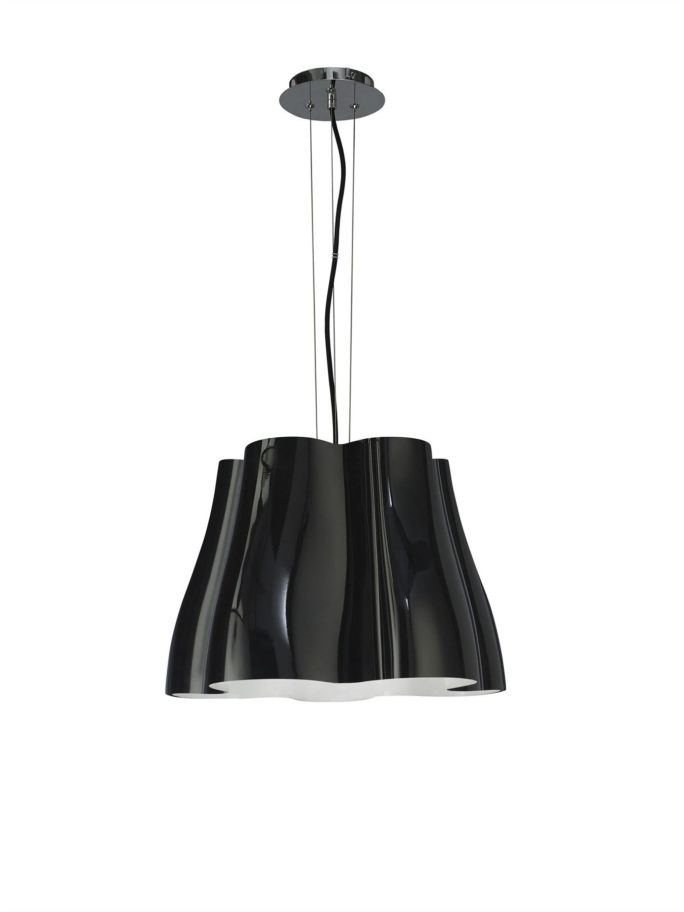 Mantra M3721 Miss Pendant 3 Light E27, Gloss Black/Polished Chrome