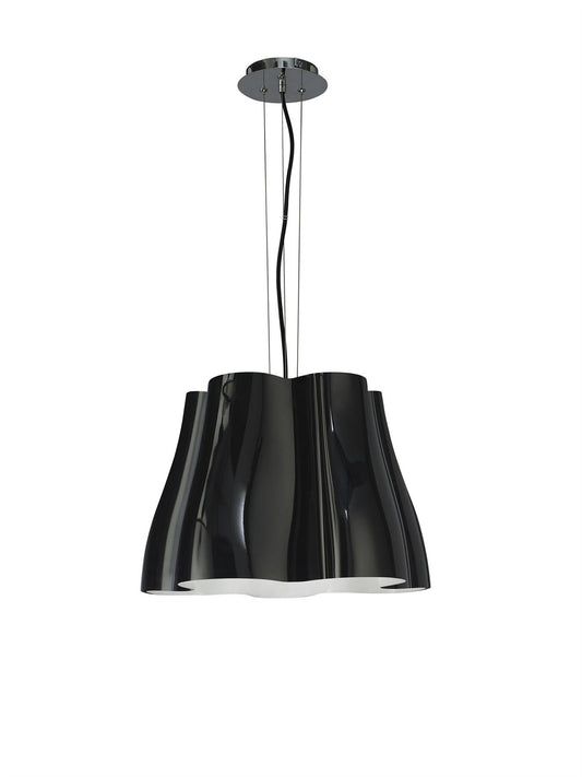 Mantra M3721 Miss Pendant 3 Light E27, Gloss Black/Polished Chrome