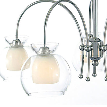 Diyas Malvina 64cm /Semi Flush 5 Light G9 Polished Chrome/Clear Glass Ceiling Pendant Light Fitting