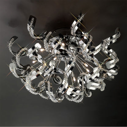 Diyas Esme 70cm  20 Light G4 Polished Chrome/Crystal, NOT LED/CFL Compatible Ceiling Light Fitting