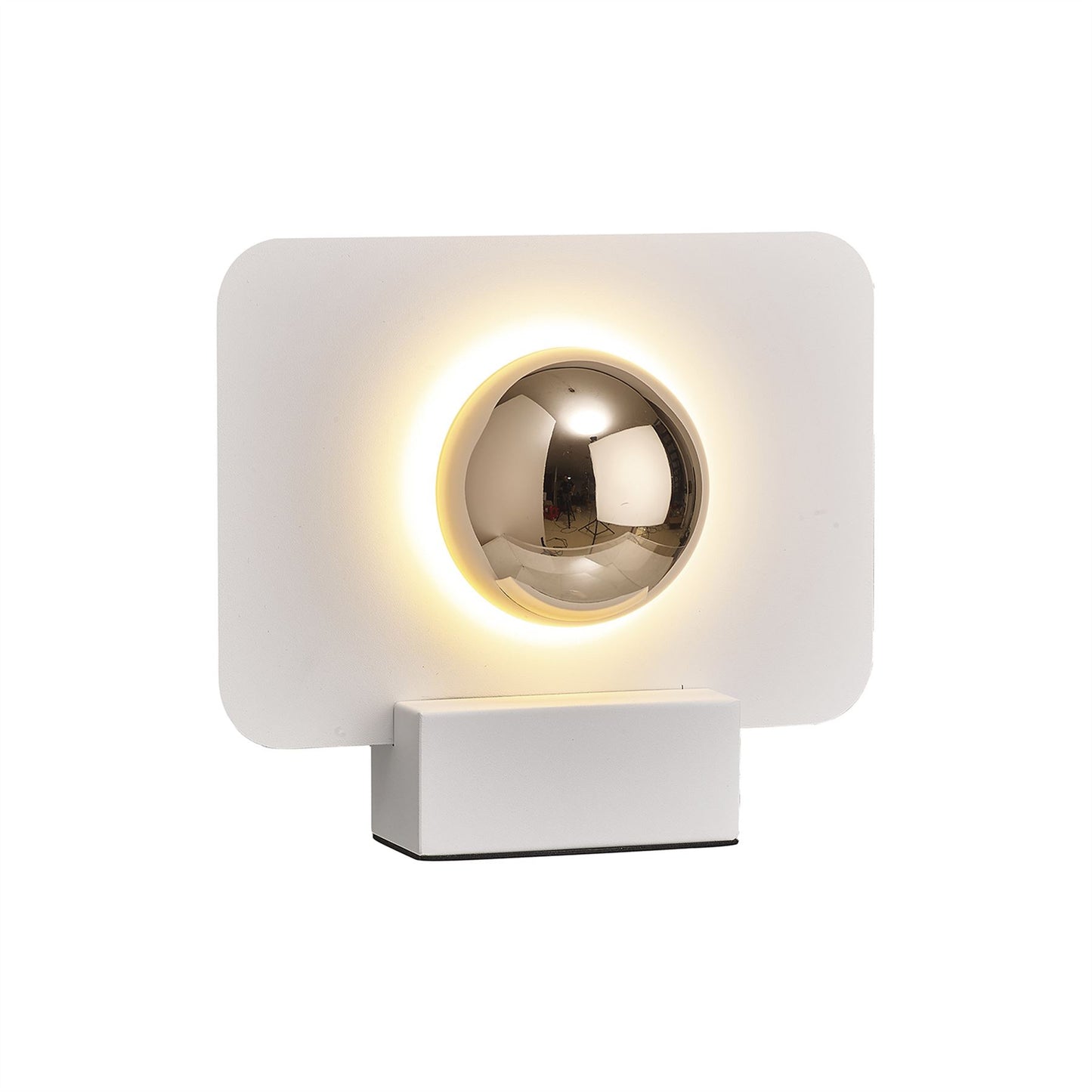 Mantra Alba 25cm Table Lamp, 8W LED, 3000K, 640lm, White/French Gold, 3yrs Warranty