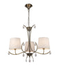 Mantra M6335 Andrea Pendant 67cm Round, 5 x E14 (Max 20W), Antique Brass, White Shades, White Crystal Droplets