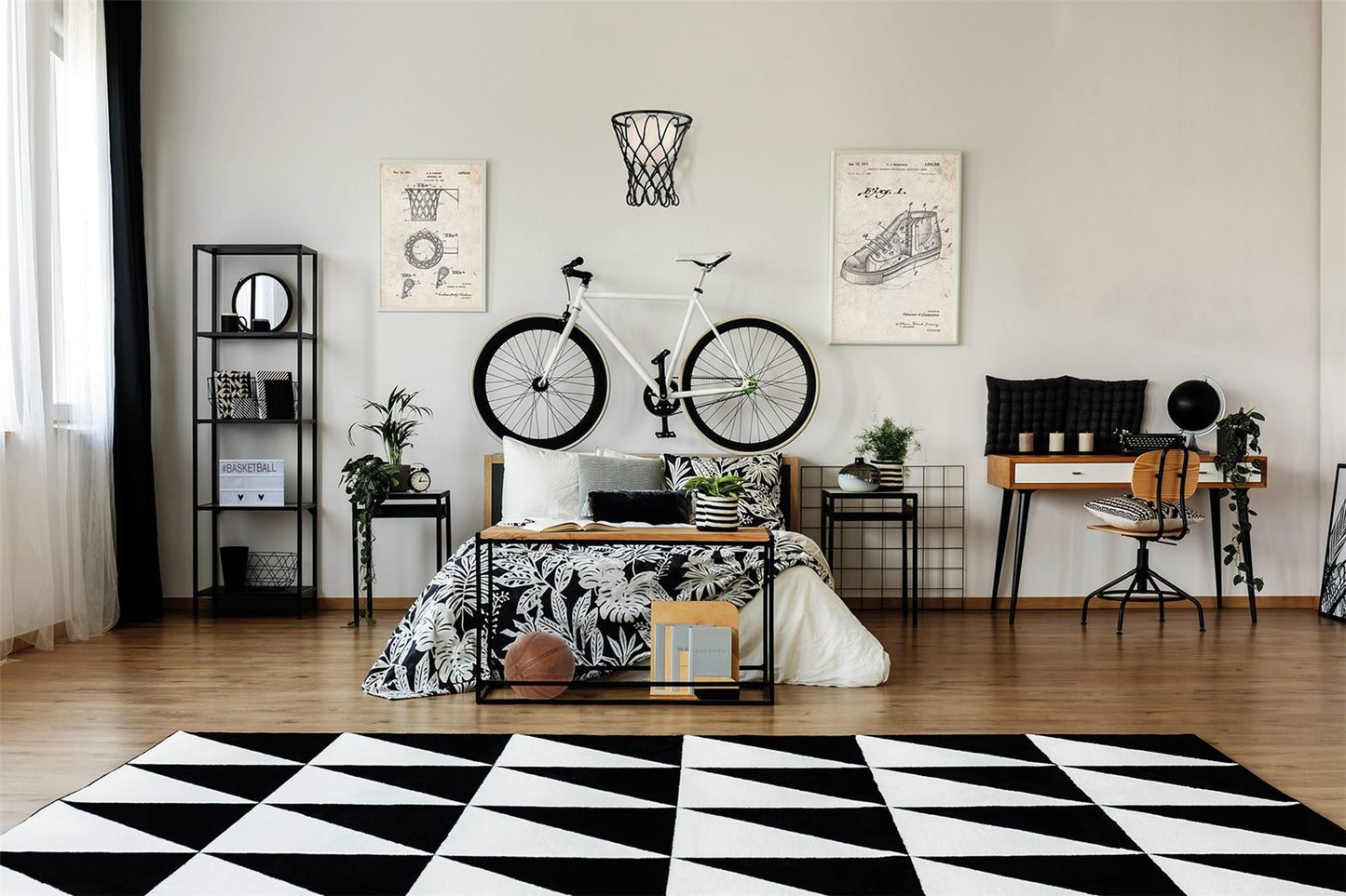 Mantra Basketball Wall Light, 1 x E27, Matt Black